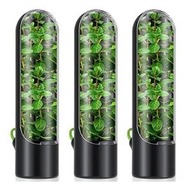 WADY 3 pcs Herb Keeper, Herb Saver for Refrigerator, Herb Storage for Cilantro,Parsley, Keeps Vegetables Fresh, Vegetable fresh keeping Bottle, Keeps Vegetables Fresh (Black)