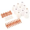40Pcs Plasma Cutter Consumables Cutting Extended Electrode Electric Nozzle Ceramic