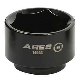 ARES 14004-28mm Low Profile Fuel Filter Socket - Low Profile Design for Easy Access - Chrome Vanadium Steel with Manganese Phosphate Coating to Resist Rust and Corrosion