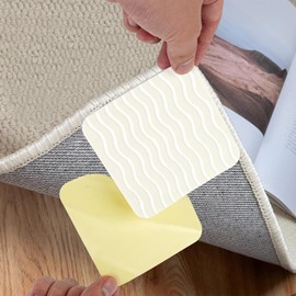 Rug Pad Gripper Pads 8-Pack – Non-Slip Anti-Curling Matt Gripper Pads for Hardwood, Laminate, Tile & Marble Floors | Washable, Reusable, Vacuum-Friendly | Keep Rugs & Mats Securely in Place