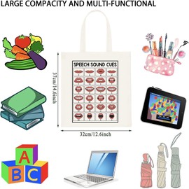 WCGXKO Speech Sound Cues Tote Bag Speech Therapy Gift Mouth Cues Gift Speech Pathology Gift (Sound Cue Tote CA)