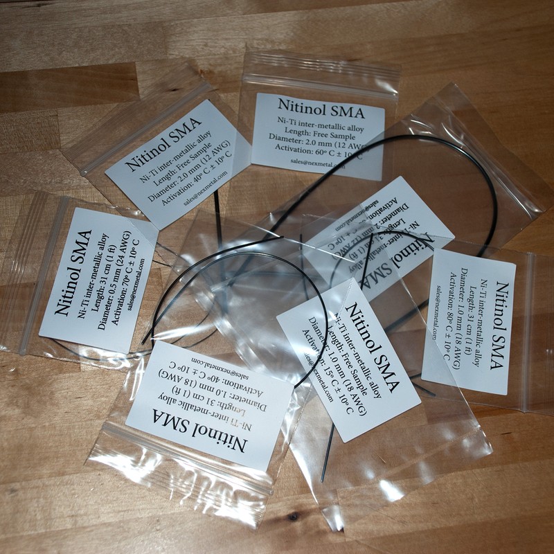 5 Feet Nitinol Shape Memory Pre-trained Wire (1.0mm 80 C