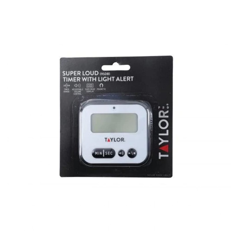Taylor Kitchen Timer, Professional Loud Digital Timer with Alert Light,