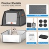 Stainless Steel Litter Box with Lid,Front Entry Top Exit Kitty