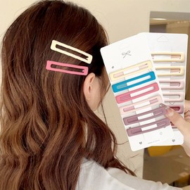 12pcs Colorful Snap Hair Clips for Women Candy Color Hairclips Matte Hair Barrettes for Girls Hair Accessories Solid Rectangular Clips for Hair Styling Side Bangs Hair Clip Cute Hairclip Hair Pins