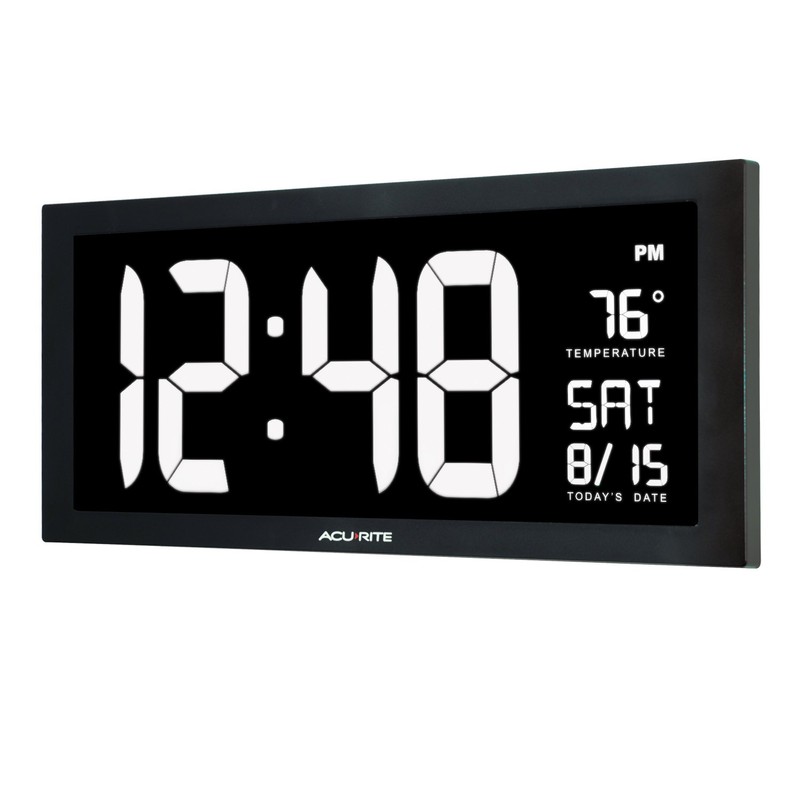 AcuRite 76102M Oversized LED Clock with Indoor Temperature, Date and