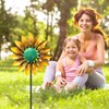 MeyRolizn Sunflower Standing Wind Sculpture, Outdoor Wind Spinner with Stake,