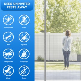 CANLENE Magnetic Screen Door Left Right Side Opening Polyethylene Terephthalate Mesh Greater Than Fiberglass and Polyester Easy Install