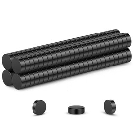 Wukong Small Black Magnets 3mm X 1mm | 100 Pack, Mini Strong Magnets, Tiny Round Manget for Craft DIY Whiteboard Refrigerator Home Office