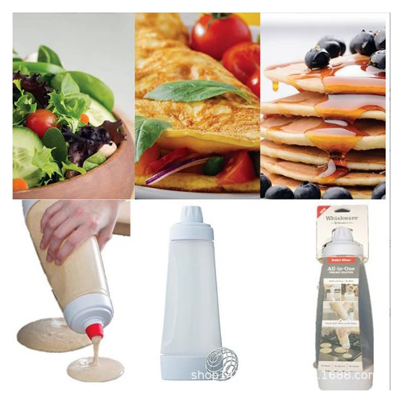 Pancake Batter Dispenser, Pancake Mix Dispenser with BlenderBall for Pancakes,