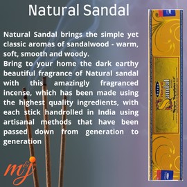 Original Satya Nag Champa Natural Sandal Incense Sticks | with M&J incense sticks holder | x4 pack | for Aromatherapy, Spa, Yoga, Weddings, Meditation, Healing, Positivity and Relaxation