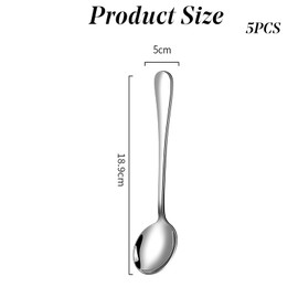 5-Piece Stainless Steel Soup Spoon Set - Versatile for Dining, Restaurants & Events, Easy-Clean Design