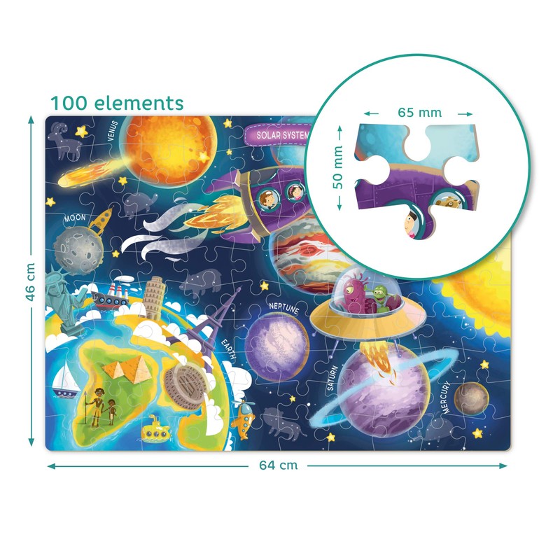Dodo D300141 Educational Space Puzzle 100 Pieces