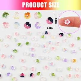 200 Pieces Tiny Cherry Blossom Decor for Dollhouse Mini Resin Decor for Crafts Tiny Things for Fairy Garden Micro Landscaping Decoration