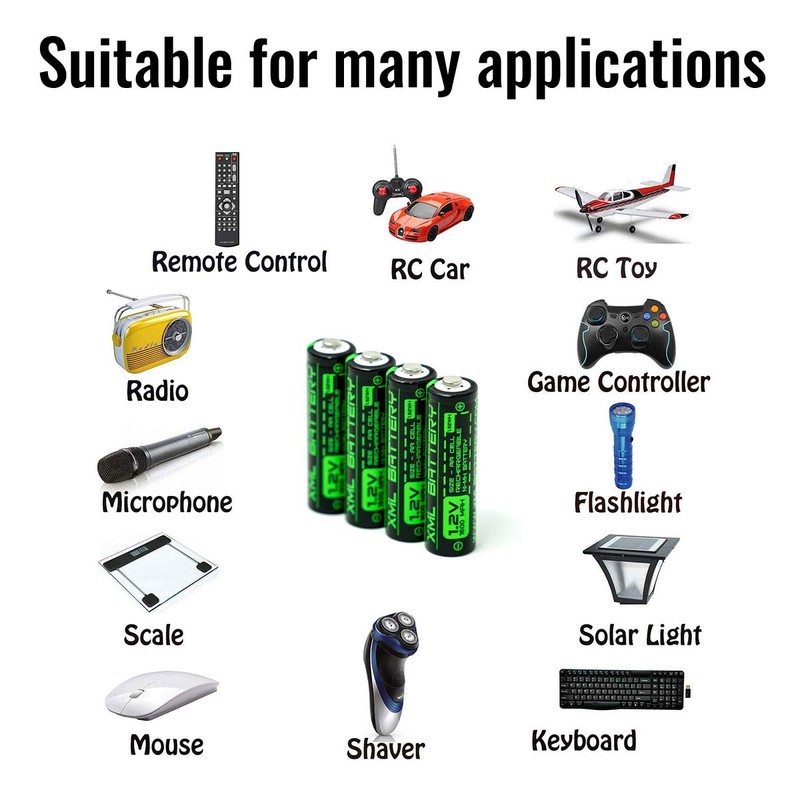 XML Battery (8 Pack) 1.2v 1600mAh Ni-MH AA Low Self-Discharge