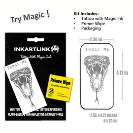 INKARTLINK Semi Permanent Tattoos,snake temporary tattoo, party tattoo, beautiful and realistic design, cruelty-free, non-reflective, waterproof (Confidence Crisis)