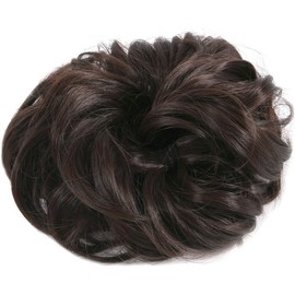 ZHUJIN Brown One Size Wavy Curly Messy Hair Extensions Donut Hair Chignons Hairpiece