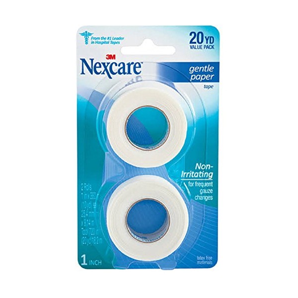 Nexcare Gentle Paper Tape 1 Inch X 10 Yards, 2 ea (Pack of 8)