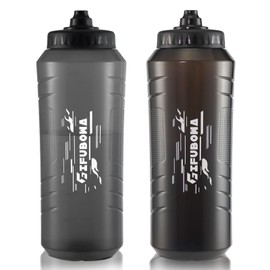 GIFUBOWA 1 Litre Hockey Water Bottle Squeeze Sport Bottles Leakproof 2 pack BPA Free for Easy to Grip Design