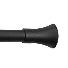 CHICOLOGY 3/4 to 1 inch Diameter Curtain Pole for Drapes with Decorative Finials, Window Decor, Elegant Finished in Brass, Bronze, Nickel & Black Curtain Rods, 66 to 120 inches, Matte Black - Aaron