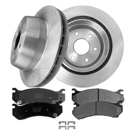 PM Auto Set of 6 Rear 330.2mm Brake Disc Rotors-Ceramic Brake Pad Kit Replacement For 2005 2006 GMC Sierra 1500