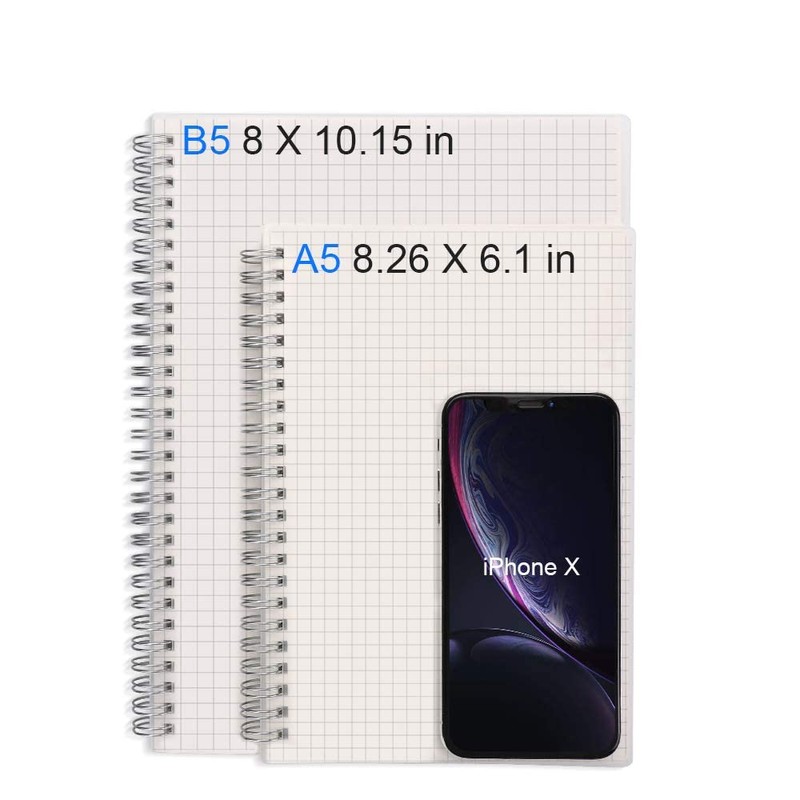 RETTACY Graph Paper Notebook 2 Pack - B5 Graph Spiral