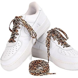 BelleVive 2 Pairs Leopard Shoelaces Colorful Animal Pattern Leopard Shoelaces Printed Fashion Shoelaces Colorful Sneaker Lace Accessories, brown