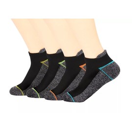 Copper Infused Athletic Low Cut Socks for Mens and Womens - Moisture Wicking Ankle No Show Socks with Tab 4 Pairs (multicolor, large)