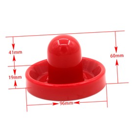 BESPORTBLE Set of 2 96 mm air hockey pushers and pucks replacement parts for air hockey tables, high-quality goalkeeper handles, ideal accessory for exciting game evenings, red