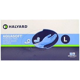 Halyard Health Aquasoft Nitrile Exam Glove - Powder Free - Large - Box of 300
