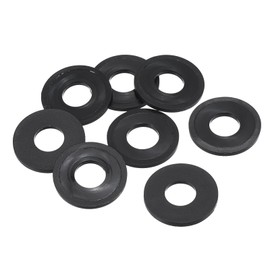 PATIKIL M10 Nylon Flat Washers 8 Pack 10mm Inner Diameter 25mm Outside Diameter 2mm Thickness Seal Spacer Gasket Ring for Faucet Pipe Water Hose Fastener Bolts Black