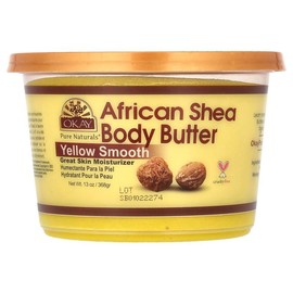 Okay Pure Naturals African Shea Body Butter, Yellow Smooth, 13 oz (368 g)
