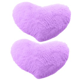 OldPAPA 2Pcs Purple Heart Decorative Pillow, Fluffy Cushions, Soft, Washable, for Bed Chair Sofa, Bedroom Living Room Decor, Valentine's Day Gifts