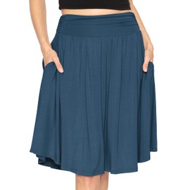 Stretch is Comfort - Falda de bolsillo para mujer, Verde azulado, 2X