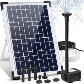 Solar Fountain Pump 12W Solar Water Fountain with 3 Spray Nozzle Solar Powered Water Pump 132 GPH Solar Pond Pump for Outdoor Garden Water Features