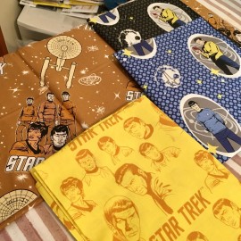 Handmade 2-layer cotton cloth face covering with ties - Star Trek 6 designs - Black Spock