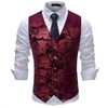 Men's Waistcoat in Jacquard for Weddings and Parties - red,