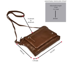 Wise Owl Accessories Small Soft Pebbled Real Leather Crossbody Handbags Purses Triple Zip Premium Sling Crossover Shoulder Bag for Women Gift (Chocolate Nappa)