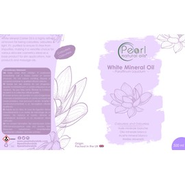White Mineral Carrier Oil 500 ml Ideal for Hair, Skin, Nails, Aromatherapy, Massages, and Dilution - Vegan and GMO-Free