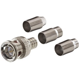 Triplett GEM BNC Crimp On Connectors for RG58 PVC, RG59 PVC and RG59 TFE, RG6 PVC and RG6 TFE, Male, 75-Ohm, 10 Pack (301-00-75TP)