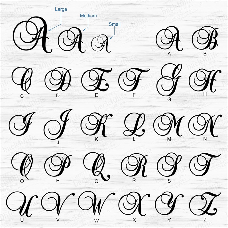 Back40Life - Precision Cut Wood Script Monogram Letter - L