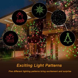 Christmas Lights Projector Outdoor, Waterproof Christmas Laser Lights with Remote Control for Outdoor Outside Christmas Decorations Farmhouse Christmas Decor