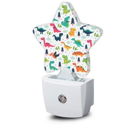 Colorful Dino Tree Plug-in Night Light with Dusk-to-Dawn Sensor for Bedroom,Bathroom and Living Room Sleep Friendly lamp for Women/Girls/Boys Gift,0.5W