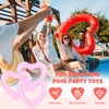 Whaline 3Pcs Inflatable Heart Pool Float Pink Swim Heart Shaped