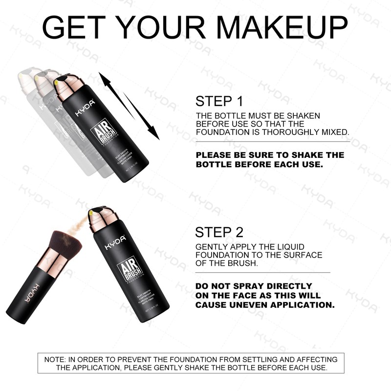 KYDA AirBrush Foundation Spray, Silky Foundation Mist Makeup, Flawless Coverage