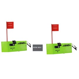 blntackle76 Trolling Set of 2 Jenzi Side Planner with Jenzi Flag (1x Left, 1x Right), Approx. 19 x 8 cm, Planner Board + Free Petri Heil! Sticker