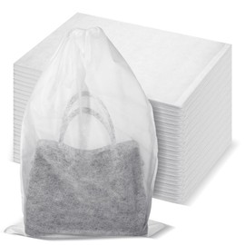 100 Pcs White Dust Bags for Shoes, Handbags, and Travel Storage, Non-Woven Fabric Shoe Bags, Portable Storage Organizer for Closet, Boots, and Accessories, 15.7" x 23.6"
