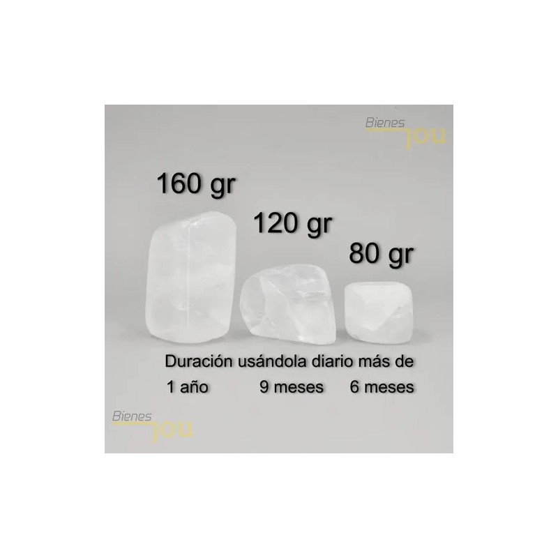Desodorante Piedra de Alumbre BIENES JOU 80g Antimanchas Natural Cristal