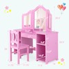 INFANS Kids Vanity, 2 in 1 Princess Makeup Desk &