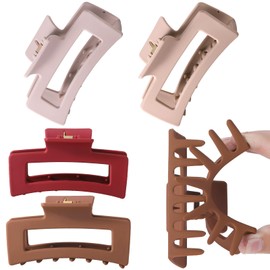 ETANEAR 4Pcs Cloud Claw Clips for Women, 4.2 Inch Non-Slip Strong Hold Hair Claws, Unbreakable & Durable TPEE-Silicone Blend, Large Bendable Cozy Hair Clip for Thin/Thick/Curly Hair, All-Day Comfort